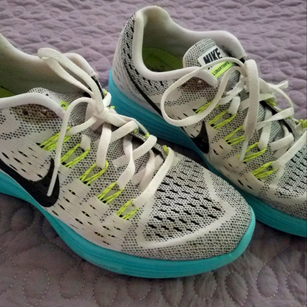 Nike LunarTemp, Size 8, Aqua, White & Lime Green